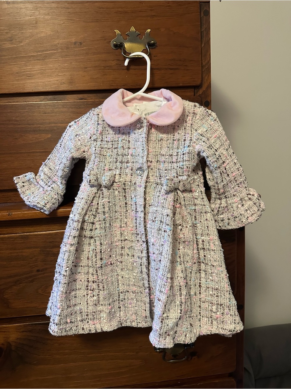 Nannette Baby 2-Piece Tweed Coat and Dress with Velvet Collar